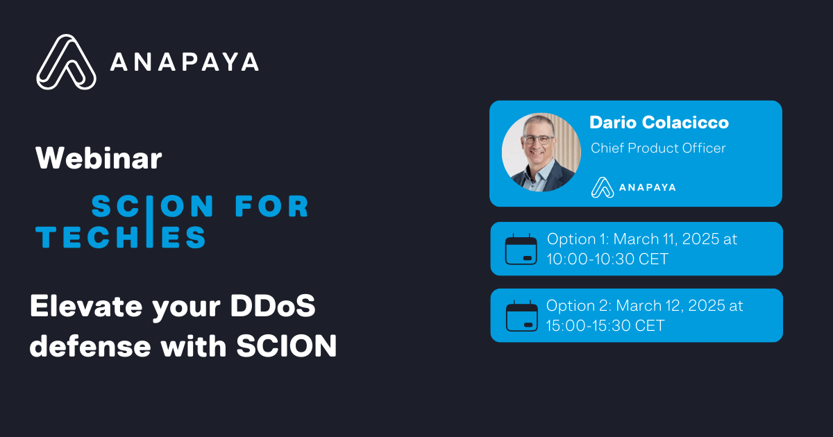 Live Zoom Webinar - SCION for Techies: Elevate your DDoS defense with SCION