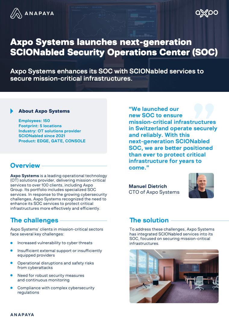 Axpo Systems launches next-generation SCIONabled Security Operations Center (SOC)